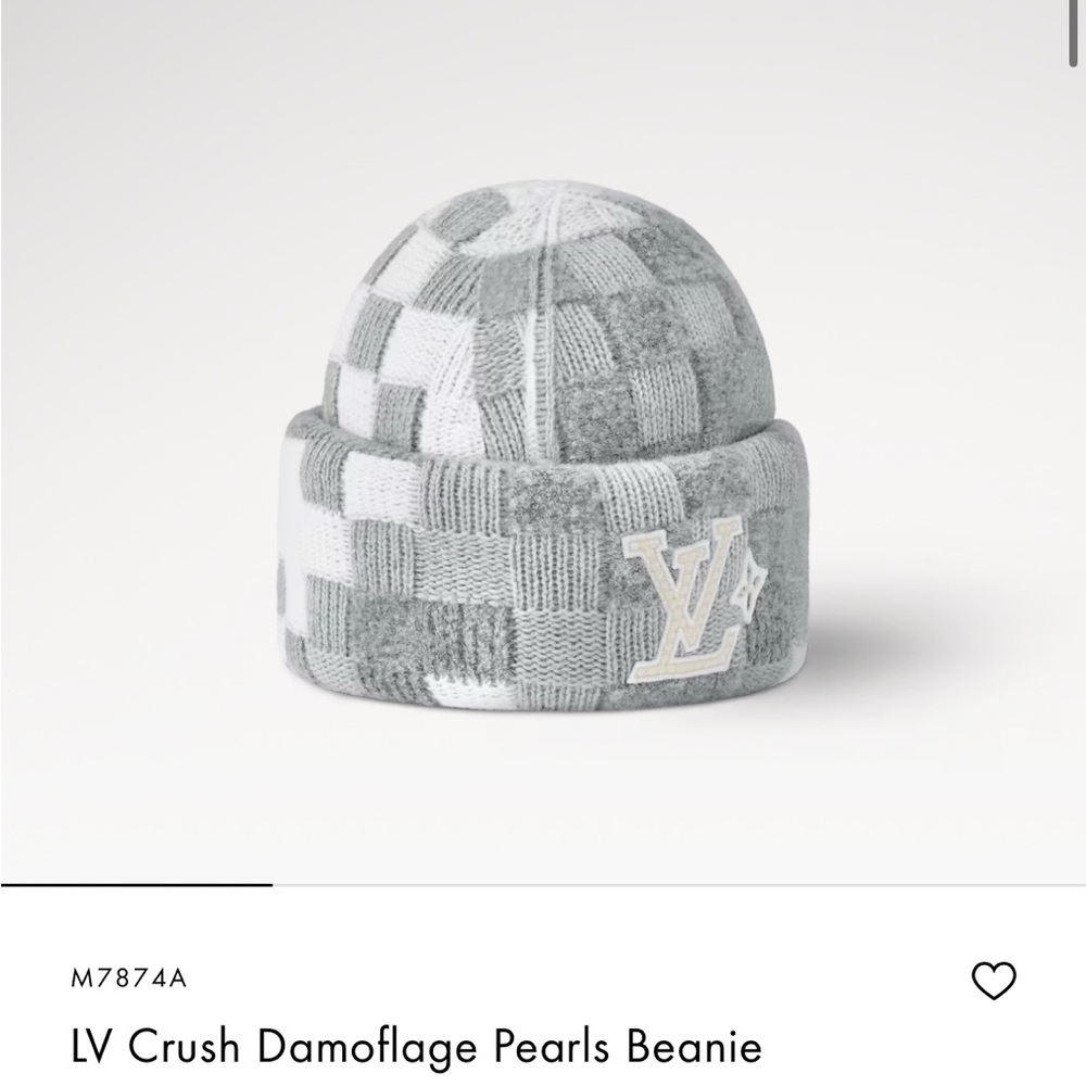 Louis Vuitton Crush Damoflage Pearls Beanie